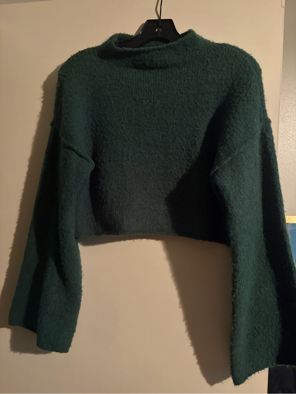 Free People Cropped Mock Neck Sweater with Wide Sleeves